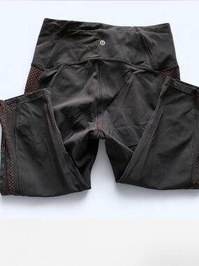 lululemon athletica Black Leggings with Mesh Side Panels